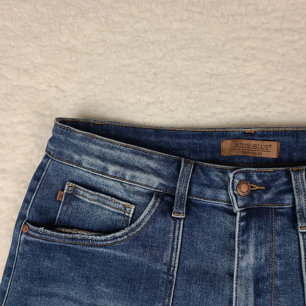 Judy Blue Jeans Womens 16W Blue Wide Leg Crop Dark Wash Denim JB88904